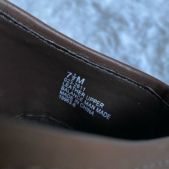 Ana Brown Leather Heeled Mule Clog Studded Shoes Size 7.5 M - Picture 9 of 11